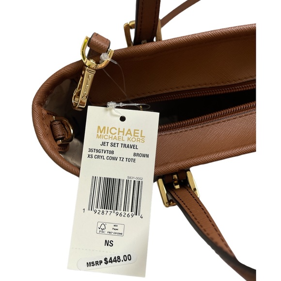 Michael Kors Tote Bag Jet Set Travel Extra-Small Logo Top-Zip - Picture 9 of 11